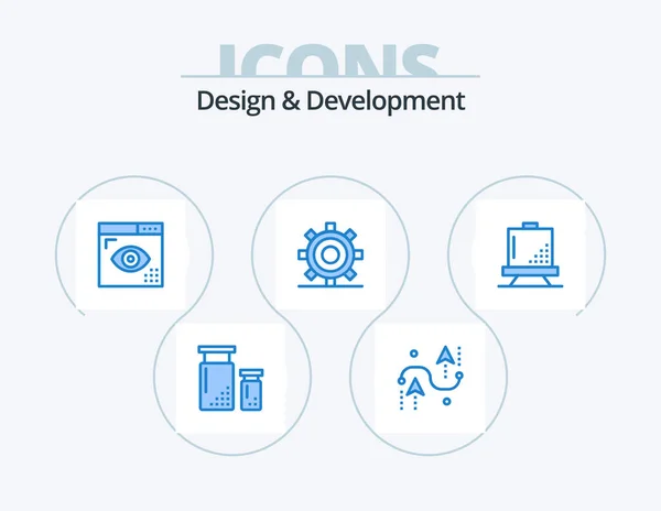 Design Development Blue Icon Pack Icon Design Development Coding Development — Image vectorielle