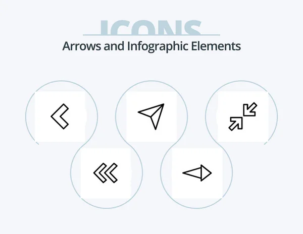 Arrow Line Icon Pack Icon Design Back Arrows Arrow — Vetor de Stock