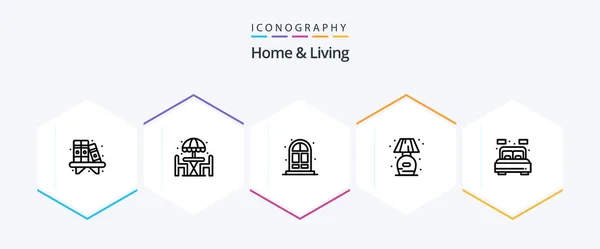 Home Living Line Icon Pack Including Room Home Home Lump — Stok Vektör