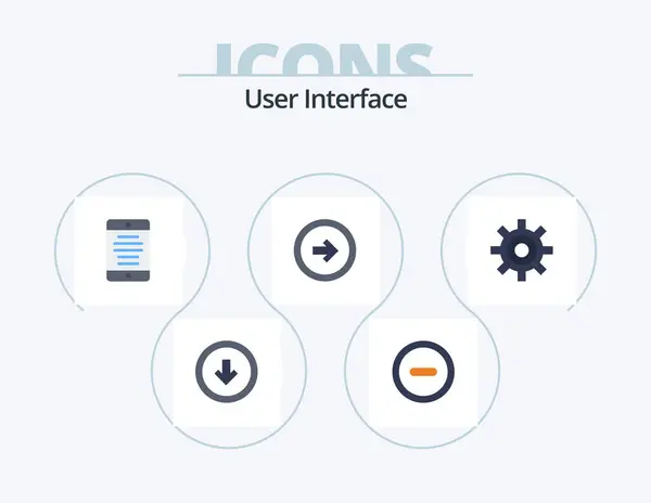 User Interface Flat Icon Pack Icon Design Gear User Interface — Stock vektor