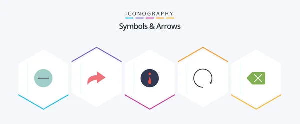 Symbols Arrows Flat Icon Pack Including Arrow Clear — Stockový vektor