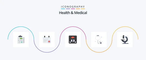 Health Medical Flat Icon Pack Including Science Medical Medical Lab — Vettoriale Stock