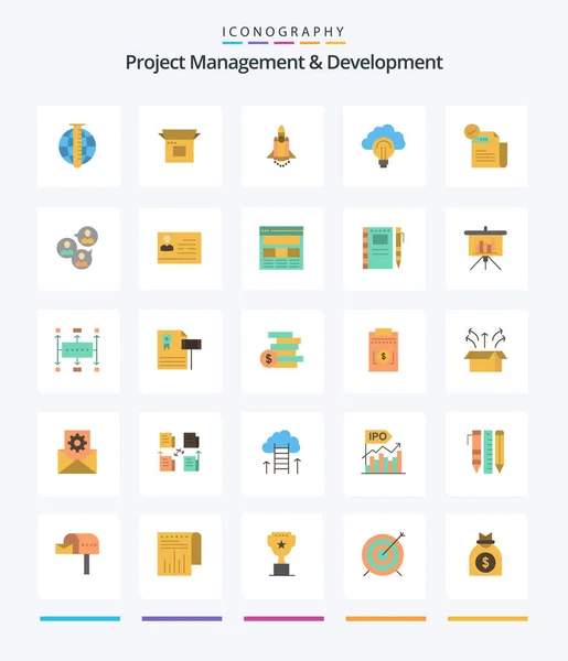 Creative Project Management Development Flat Icon Pack Focus Light Product — Image vectorielle