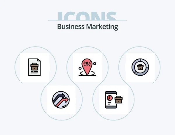 Business Marketing Line Filled Icon Pack Icon Design Business Arrow — Image vectorielle