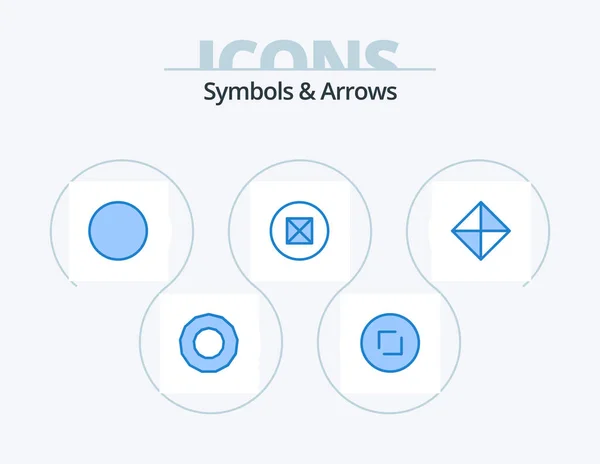 Symbols Arrows Blue Icon Pack Icon Design Ancient Symbols Sign — Stok Vektör