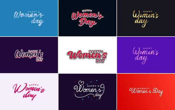 Abstract Happy Women Day Logo Women Face Love Vector Design — Vettoriale Stock