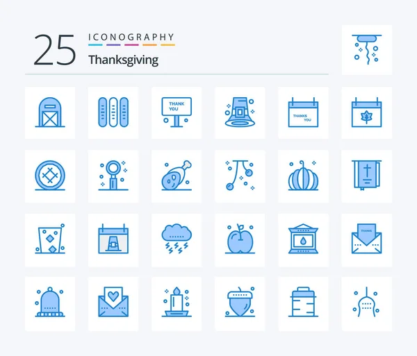Thanks Giving Blue Color Icon Pack Including Festival Event Festival — Wektor stockowy