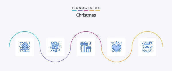 Christmas Blue Icon Pack Including Santa Christmas Time Xmas Christmas — Image vectorielle