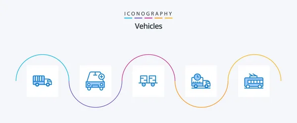 Vehicles Blue Icon Pack Including Truck Logistics Vehicles Delivery Forklift — Archivo Imágenes Vectoriales
