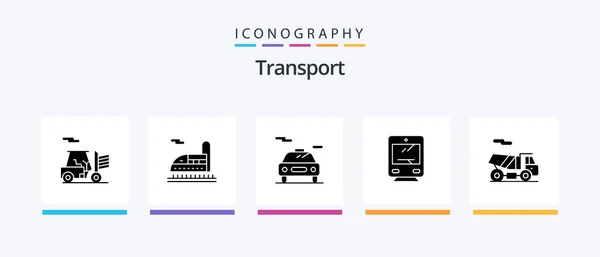 Transport Glyph Icon Pack Including Transport Transport Quad Travel Creative — Stok Vektör