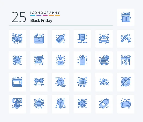 Black Friday Blue Color Icon Pack Including Black Friday Grand — Stok Vektör