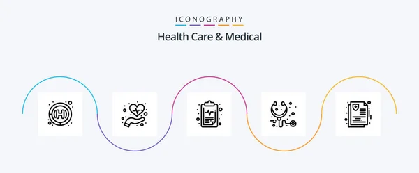 Health Care Medical Line Icon Pack Including Insurance Care Health — Vector de stock