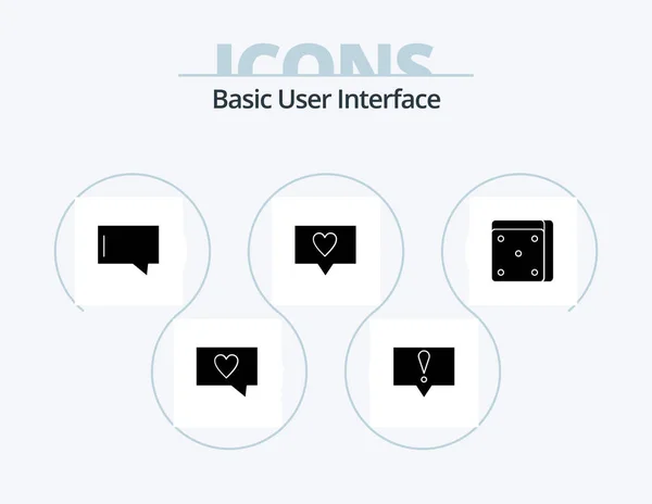 Basic Glyph Icon Pack Icon Design Message — Stockvektor