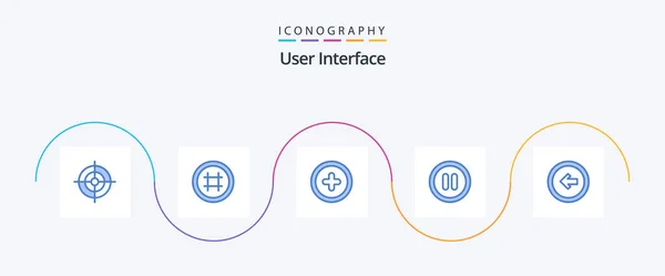 User Interface Blue Icon Pack Including Left User Button User — Διανυσματικό Αρχείο