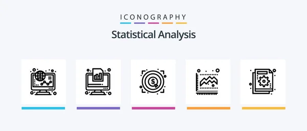 Statistical Analysis Line Icon Pack Including Finance Business Human Analysis — Stock vektor
