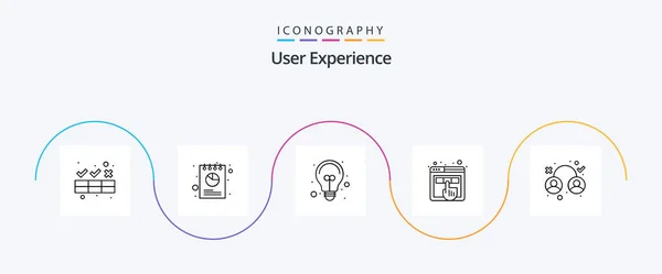 Experience Line Icon Pack Inclusive Тестирование Данные Опыт Свет — стоковый вектор