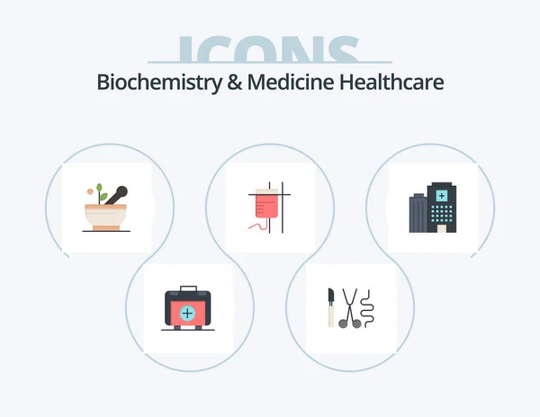 Biochemistry Medicine Healthcare Flat Icon Pack Icon Design Madical Transfusion — Stock Vector