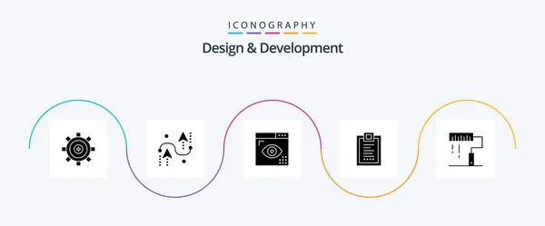 Design Development Glyph Icon Pack Including Delivery Coding Development Programing — Vector de stock