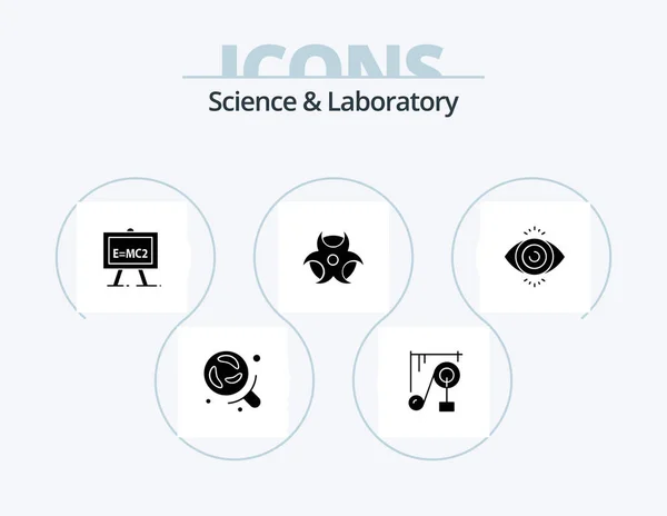 Science Glyph Icon Pack Icon Design Science Eye Test Chemistry — Stok Vektör