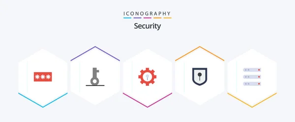 Security Flat Icon Pack Including Hosting Database Security Security Setting — Vettoriale Stock