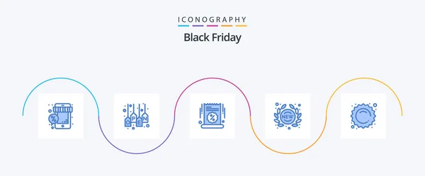 Black Friday Blue Icon Pack Including Sticker Label Tag Percentage — Stock Vector