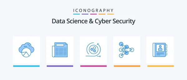 Data Science Cyber Security Blue Icon Pack Including Diary Phone — Vettoriale Stock