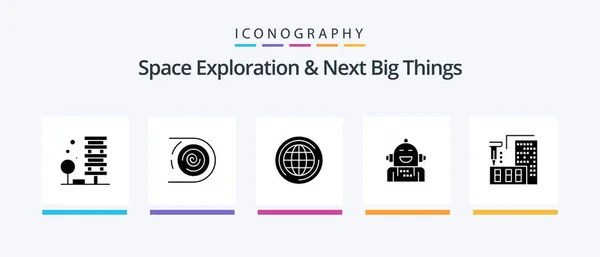 Space Exploration Next Big Things Glyph Icon Pack Including Emotional — Vetor de Stock