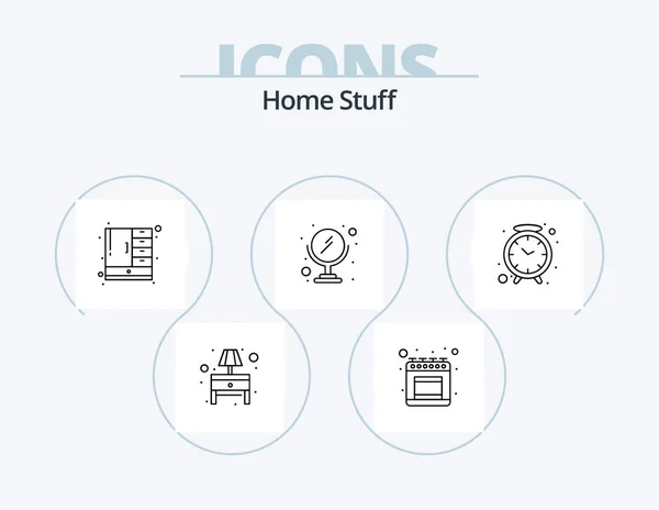 Home Stuff Line Icon Pack Icon Design Charging Furniture Chair — Image vectorielle