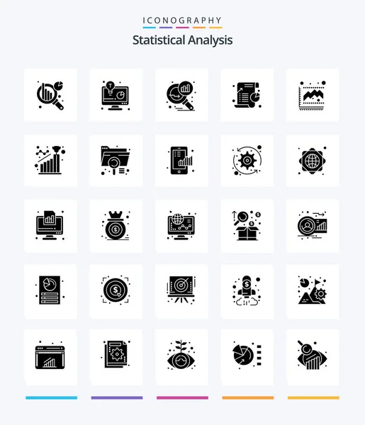 Creative Statistical Analysis Glyph Solid Black Icon Pack Graph Statistic — Stock vektor