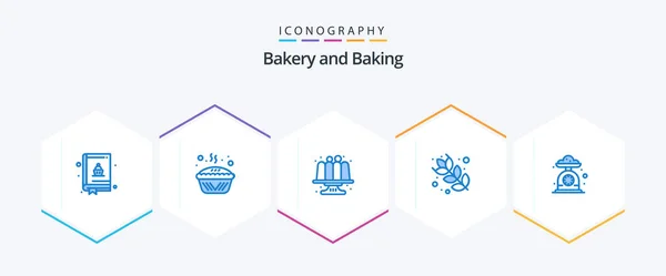 Baking Blue Icon Pack Including Kitchen Baking Baked Flour Baking — Stockvector