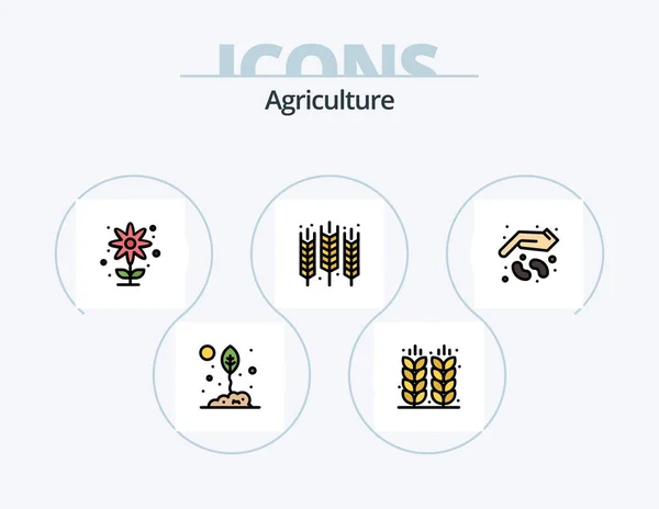 Agriculture Line Filled Icon Pack Icon Design Farm Water Farming — Wektor stockowy
