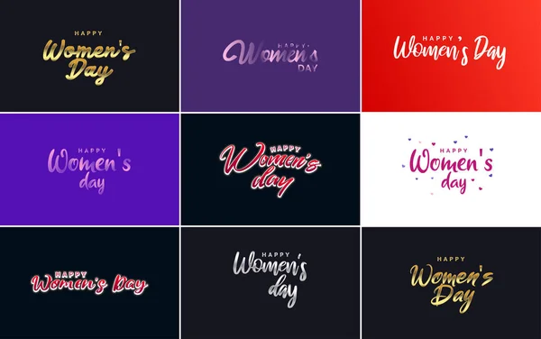 Abstract Happy Women Day Logo Women Face Love Vector Logo — Vetor de Stock
