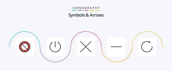 Symbols Arrows Line Filled Flat Icon Pack Including Rotate — Stockvector