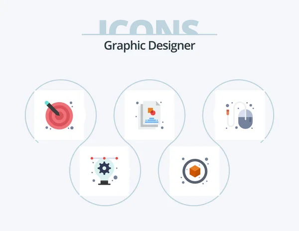 Графічний Дизайнер Плоский Іконок Пакет Іконок Дизайн Проектування Файл Стрілка — стоковий вектор