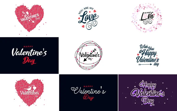 Valentine Lettering Heart Design Suitable Use Valentine Day Cards Invitations — Stock Vector