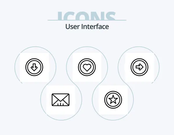 User Interface Line Icon Pack Icon Design User Interface Setting — Vector de stock