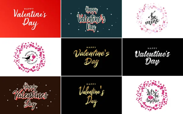 Happy Valentine Day Greeting Background Papercut Realistic Style Paper Clouds — Vetor de Stock