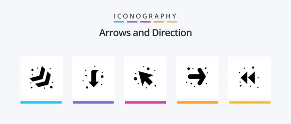 Arrow Glyph Icon Pack Including Rewind Left Right Creative Icons — 图库矢量图片