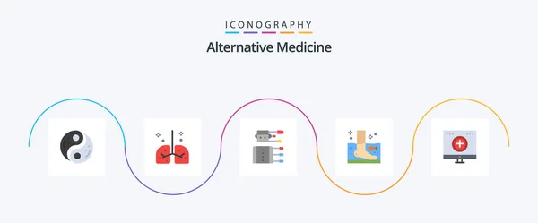 Alternative Medicine Flat Icon Pack Including Spa Fish Medical Spa — Archivo Imágenes Vectoriales