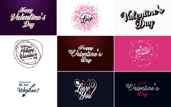 Valentine Valentine Holiday Lettering Greeting Card — Vettoriale Stock