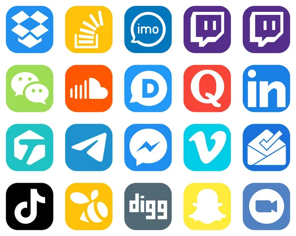 Simple Social Media Icons Question Disqus Music Soundcloud Icons Gradient — Stok Vektör