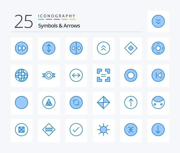 Symbols Arrows Blue Color Icon Pack Including Symbolism Sign Sign — Vetor de Stock