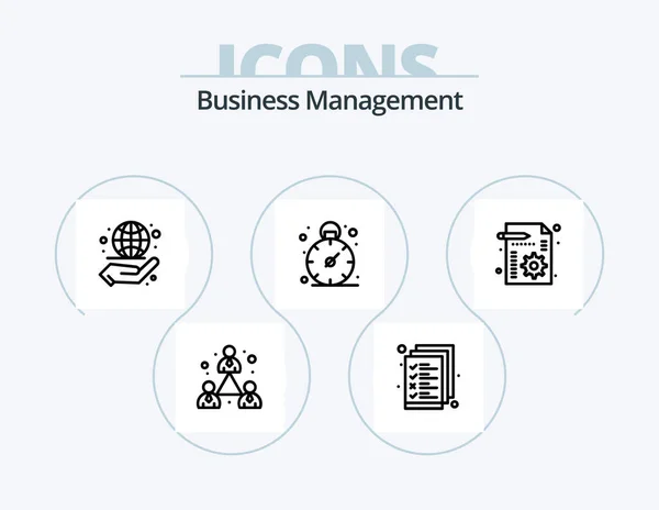 Business Management Line Icon Pack Icon Design File Business Chart — Stockový vektor