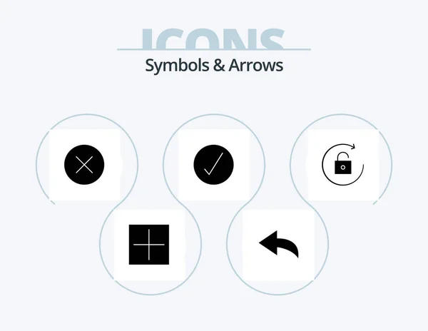 Symbols Arrows Glyph Icon Pack Icon Design Unlock Hide Rotate — Stock vektor