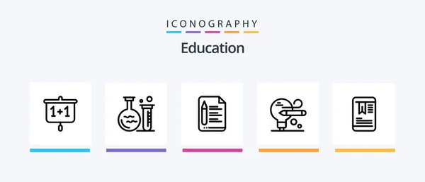 Education Line Icon Pack Including Education Books Education Message Comment — Archivo Imágenes Vectoriales