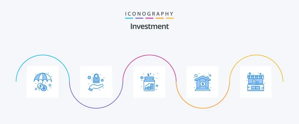 Investment Blue Icon Pack Including Money Ecommerce Jar Buy Price — Vetor de Stock