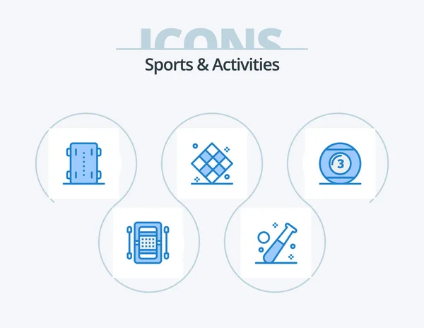 Sports Activities Blue Icon Pack Icon Design Game Athletics Gym — Stockový vektor