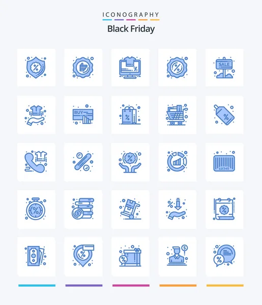 Creative Black Friday Blue Icon Pack Info Board Tag Sale — Stockvektor