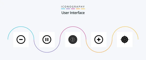 User Interface Glyph Icon Pack Including Interface Internet Aim — Archivo Imágenes Vectoriales