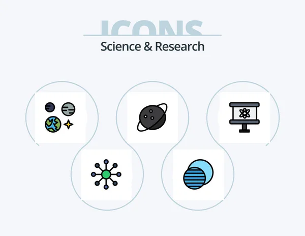 Science Line Filled Icon Pack Icon Design Структура Наука Пространство — стоковый вектор